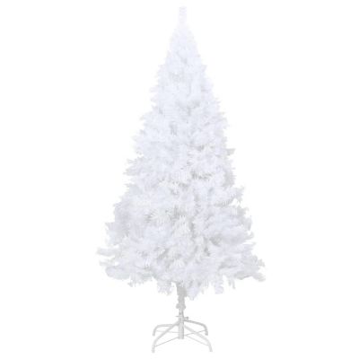 VidaXL 8' White Artificial Christmas Tree with LED Lights & Thick Branches Set Image 2
