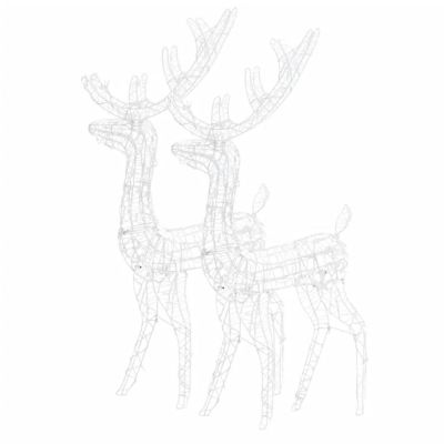 vidaXL Acrylic Reindeer Christmas Decorations 2 pcs 47.2" Warm White Image 1