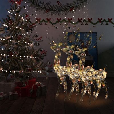 vidaXL Acrylic Reindeer Christmas Decorations 3 pcs 47.2" Multicolor Image 1