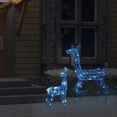 vidaXL Acrylic Reindeer Family Christmas Decoration 160 LED Blue Image 2