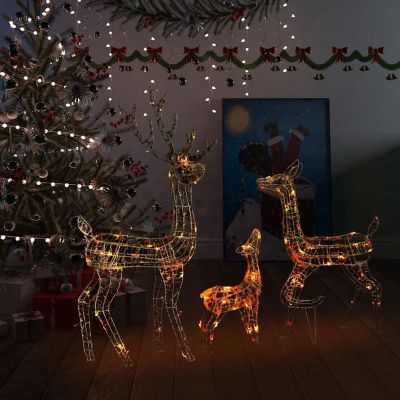 vidaXL Acrylic Reindeer Family Christmas Decoration 300 LED Colorful Image 1