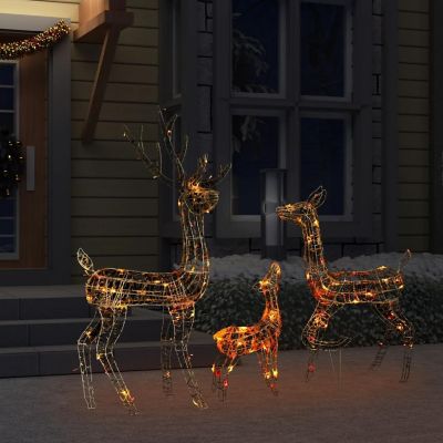 vidaXL Acrylic Reindeer Family Christmas Decoration 300 LED Colorful Image 2