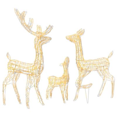 vidaXL Acrylic Reindeer Family Christmas Decoration 300 LED Warm White Image 1
