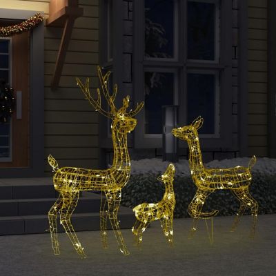 vidaXL Acrylic Reindeer Family Christmas Decoration 300 LED Warm White Image 2