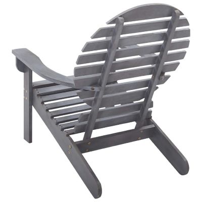 vidaXL Adirondack Chair Solid Acacia Wood Gray Image 3