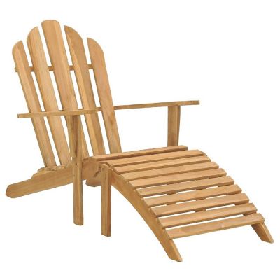 vidaXL Adirondack Chairs with Footrests 2 pcs Solid Wood Teak Image 2