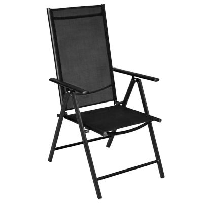vidaXL Aluminum and Textilene Black Folding Patio Chairs 4 pcs Image 3