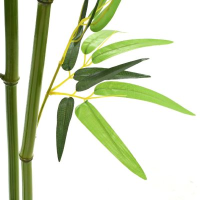 vidaXL Artificial Bamboo Plant with Pot 59" Green Image 1
