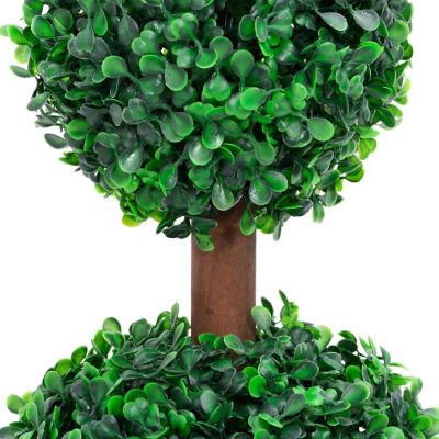 vidaXL Artificial Boxwood Plant with Pot Ball Shaped Green 23.6" Image 3