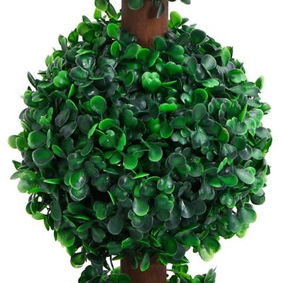 vidaXL Artificial Boxwood Plant with Pot Ball Shaped Green 35.4" Image 2
