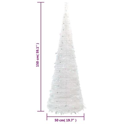vidaXL Artificial Christmas Tree Pop-up 100 LEDs White 59.1" Image 3