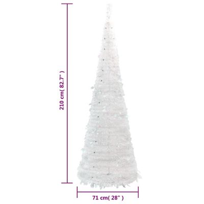 vidaXL Artificial Christmas Tree Pop-up 200 LEDs White 82.7" Image 3