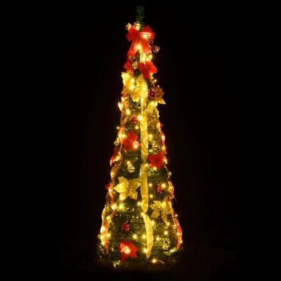 vidaXL Artificial Christmas Tree Pop-up 50 LEDs Green 47.2" Image 1