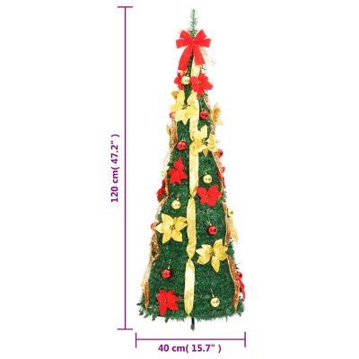 vidaXL Artificial Christmas Tree Pop-up 50 LEDs Green 47.2" Image 3