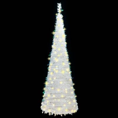 vidaXL Artificial Christmas Tree Pop-up 50 LEDs White 47.2" Image 1