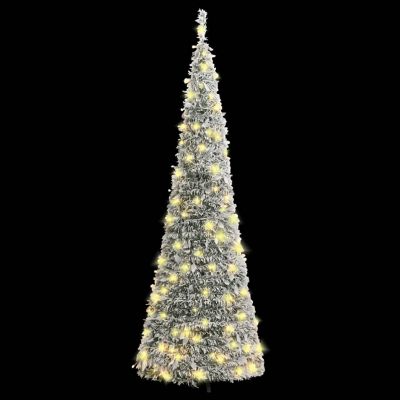 vidaXL Artificial Christmas Tree Pop-up Flocked Snow 50 LEDs 47.2" Image 1