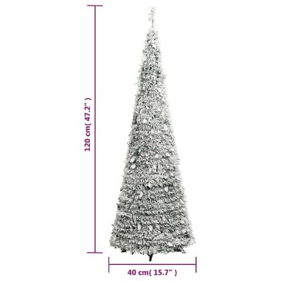 vidaXL Artificial Christmas Tree Pop-up Flocked Snow 50 LEDs 47.2" Image 3