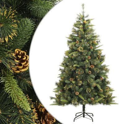 vidaXL Artificial Hinged Christmas Tree with Cones 70.9" Image 1