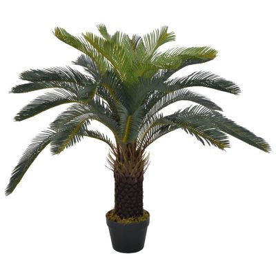 vidaXL Artificial Plant Cycas Palm with Pot Green 35.4" Image 1