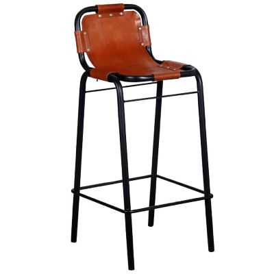 vidaXL Bar Stools 2 pcs Real Leather stools Image 2