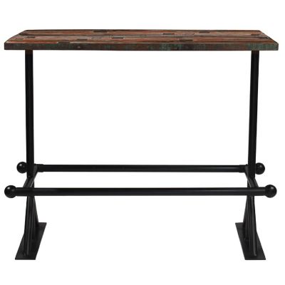 vidaXL Bar Table Solid Reclaimed Wood Multicolor 59.1"x27.6"x42.1" Image 1
