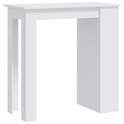 vidaXL Bar Table with Storage Rack White 40.2"x19.7"x40.7" Engineered Wood Image 1