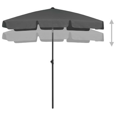 vidaXL Beach Umbrella Anthracite 70.9"x47.2" Image 3