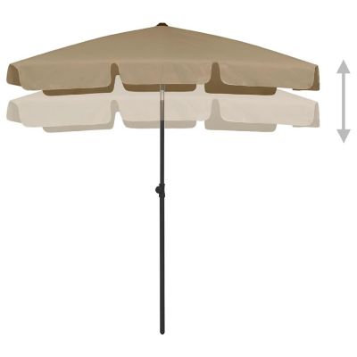 vidaXL Beach Umbrella Taupe 70.9"x47.2" Image 3