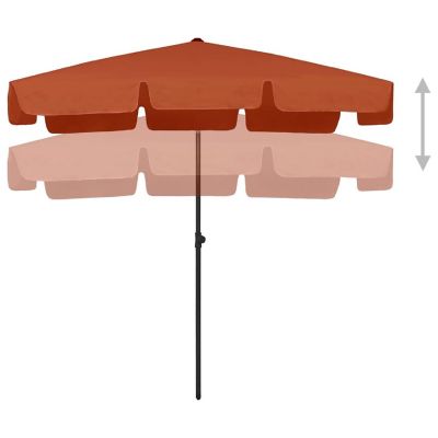 vidaXL Beach Umbrella Terracotta 78.7"x49.2" Image 3