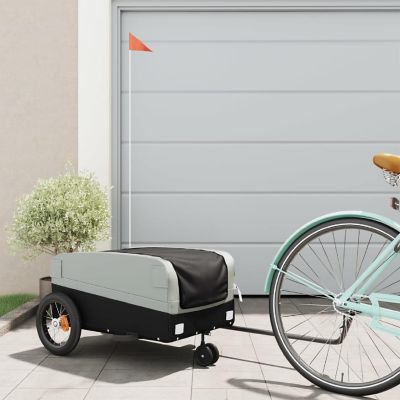 vidaXL Bike Trailer Black and Gray 66.1 lb Iron Image 1