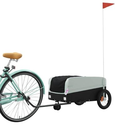 vidaXL Bike Trailer Black and Gray 66.1 lb Iron Image 2