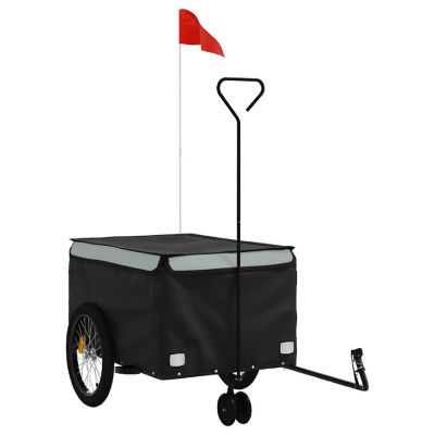 vidaXL Bike Trailer Black and Gray 99.2 lb Iron Image 1