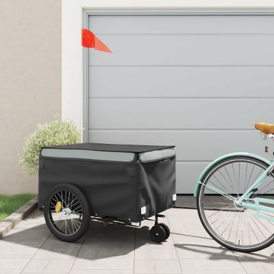 vidaXL Bike Trailer Black and Gray 99.2 lb Iron Image 1