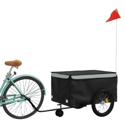 vidaXL Bike Trailer Black and Gray 99.2 lb Iron Image 2