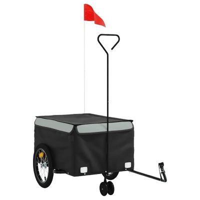 vidaXL Bike Trailer Black and Gray 99.2 lb Iron Image 1