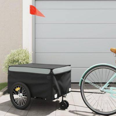 vidaXL Bike Trailer Black and Gray 99.2 lb Iron Image 1