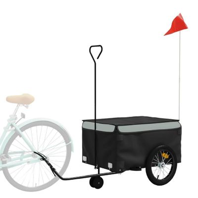 vidaXL Bike Trailer Black and Gray 99.2 lb Iron Image 2