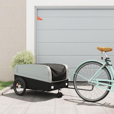 vidaXL Bike Trailer Black and Gray 99.2 lb Iron Image 1