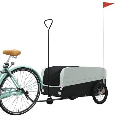 vidaXL Bike Trailer Black and Gray 99.2 lb Iron Image 2