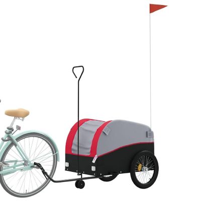 vidaXL Bike Trailer Black and Red 99.2 lb Iron Image 2