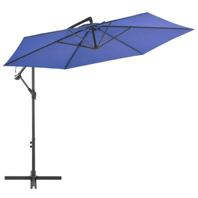 vidaXL Cantilever Umbrella with Aluminum Pole 118.1" Blue Image 1