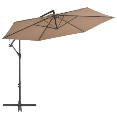 vidaXL Cantilever Umbrella with Aluminum Pole 118.1" Taupe Image 1