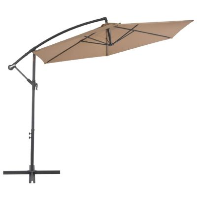 vidaXL Cantilever Umbrella with Aluminum Pole 118.1" Taupe Image 2