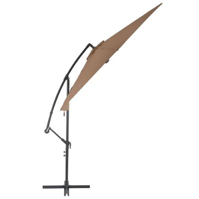 vidaXL Cantilever Umbrella with Aluminum Pole 118.1" Taupe Image 3
