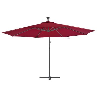 vidaXL Cantilever Umbrella with Aluminum Pole 137.8" Bordeaux Red Image 3