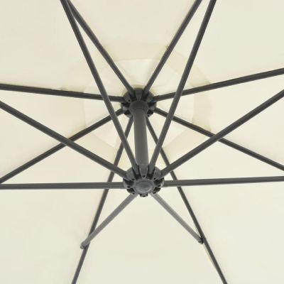 vidaXL Cantilever Umbrella with Steel Pole 118.1" Sand Image 3