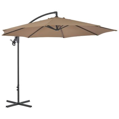 vidaXL Cantilever Umbrella with Steel Pole 118.1" Taupe Image 2