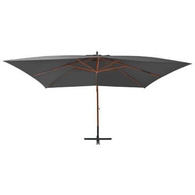 vidaXL Cantilever Umbrella with Wooden Pole 157.5"x118.1" Anthracite Image 2