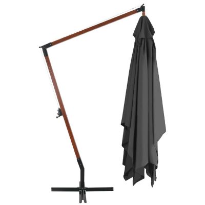 vidaXL Cantilever Umbrella with Wooden Pole 157.5"x118.1" Anthracite Image 3