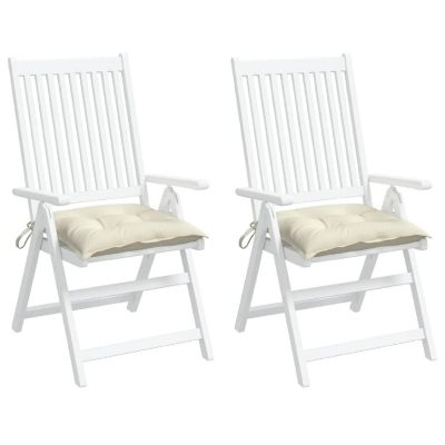 vidaXL Chair Cushions 2 pcs Cream White 15.7"x15.7"x2.8" Oxford Fabric Image 2